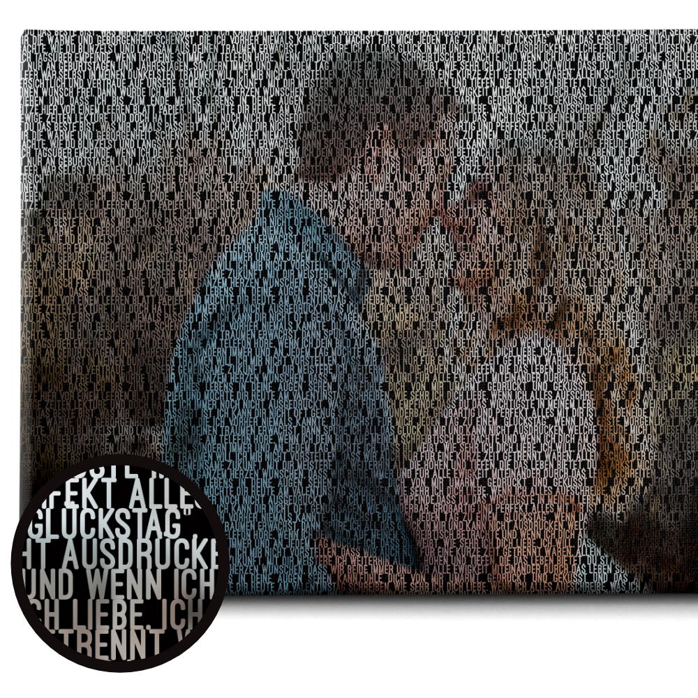 Eintausend Worte - Personalisierte Leinwand aus Worten oder Songtexten