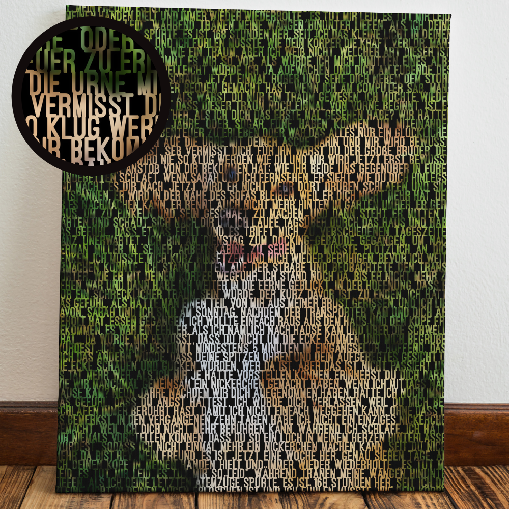 Eintausend Worte - Personalisierte Leinwand aus Worten oder Songtexten