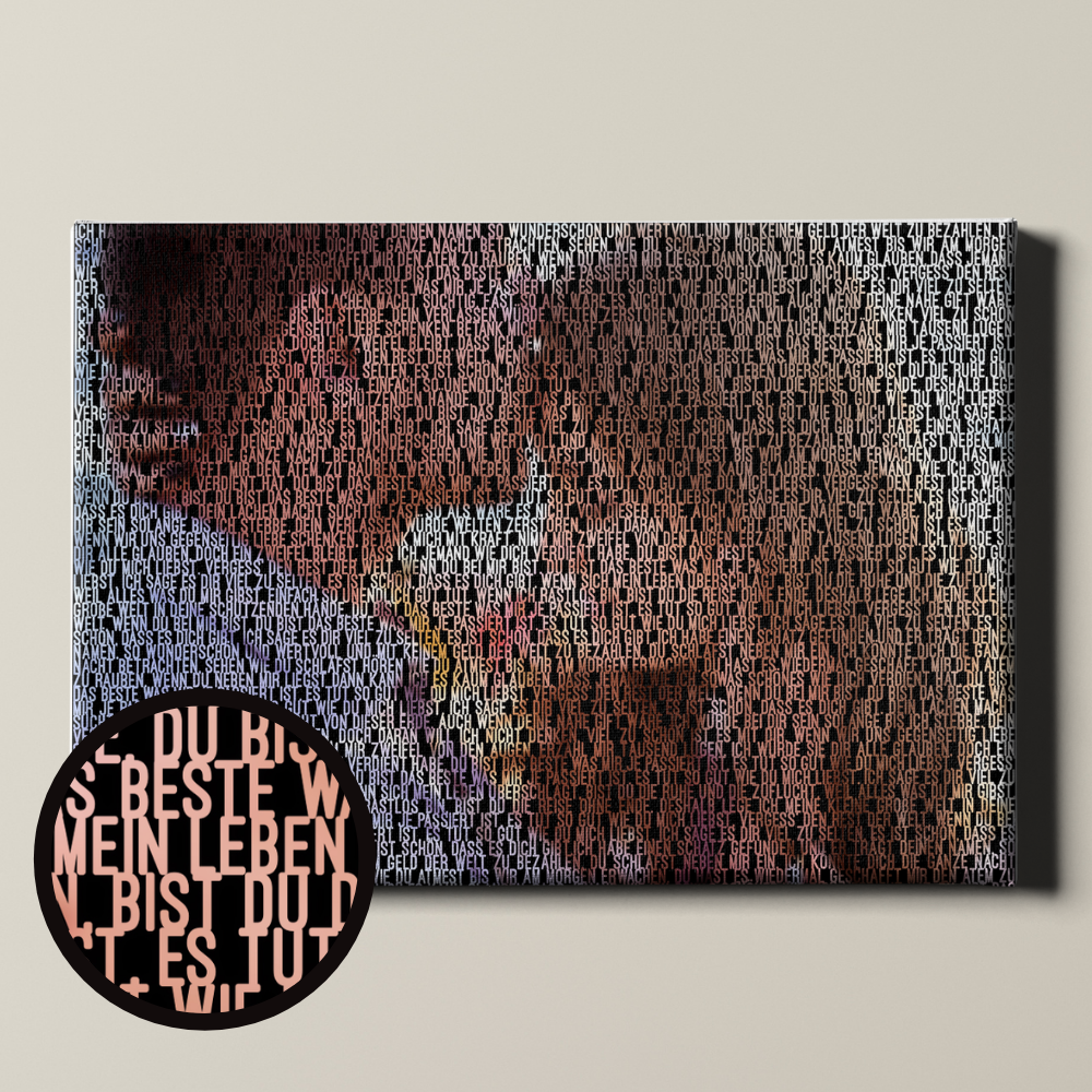 Eintausend Worte - Personalisierte Leinwand aus Worten oder Songtexten
