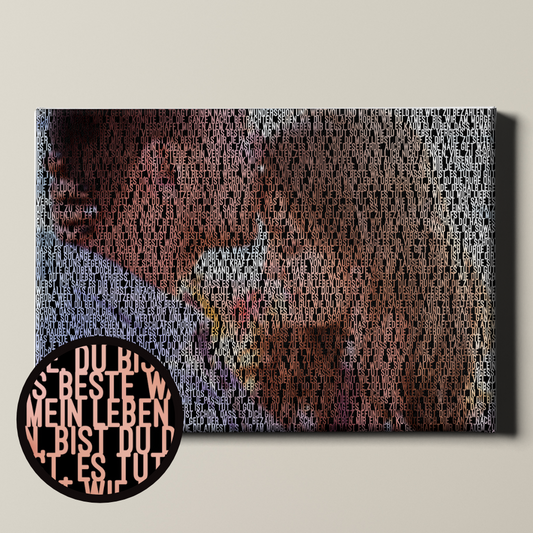 Eintausend Worte - Personalisierte Leinwand aus Worten oder Songtexten